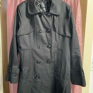 Vintage Guess Women's Black Double-Breasted Coat
